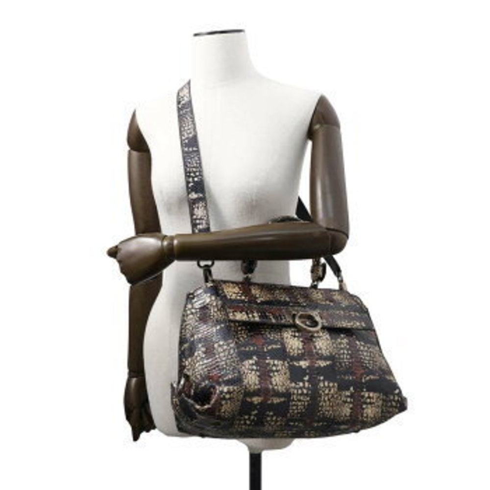 Ferragamo Sofia Gancini Python Shoulder Bag White… - image 4